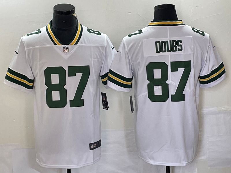 Men Green Bay Packers #87 Doubs White 2023 Nike Vapor Limited NFL Jersey style 2
